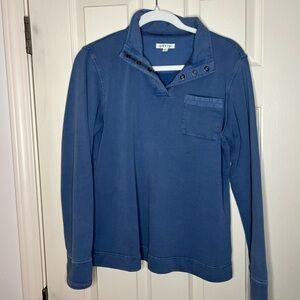 Orvis Pullover Shirt Women's Half Button Sweatshirt Blue Size M